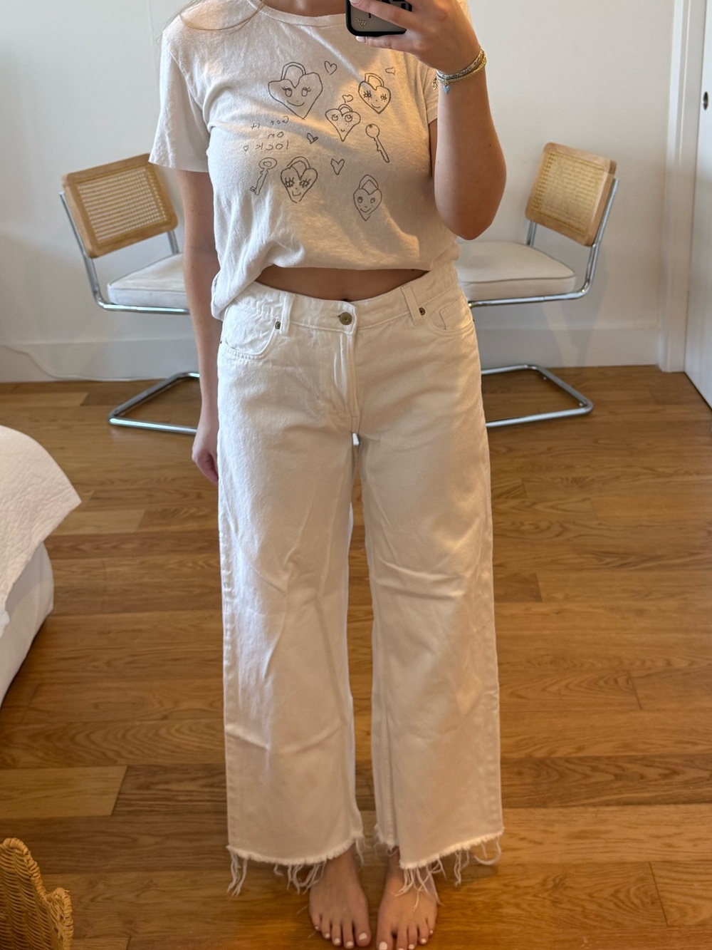 H&M white jeans
